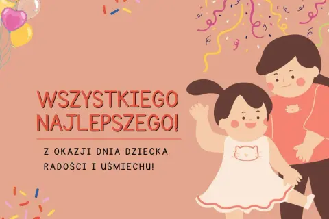 Wesołego Dnia Dziecka! Z tej okazji życzymy mnóstwo radości i uśmiechu, jak na tej uroczej ilustracji z mamą i córką.