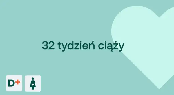 32 tydzień ciąży. Czas na przygotowania do porodu. D+ ikona kobiety w ciąży.