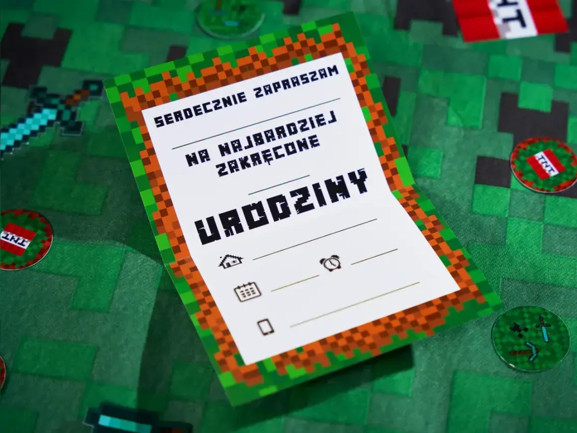 Zaproszenie na urodziny w stylu Minecraft. Dowiedz się, jak napisać zaproszenie na urodziny, które zachwyci każdego fana gry!